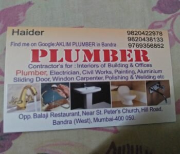 Aklim Haider - Online Plumbing Service, Best Plumber in Mumbai, Maharashtra
