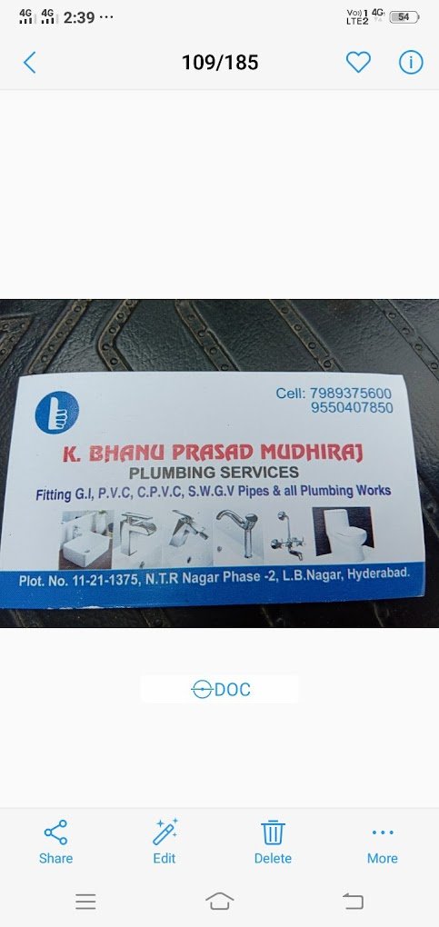 Bhanu Prasad Plumber in Hyderabad, Telangana
