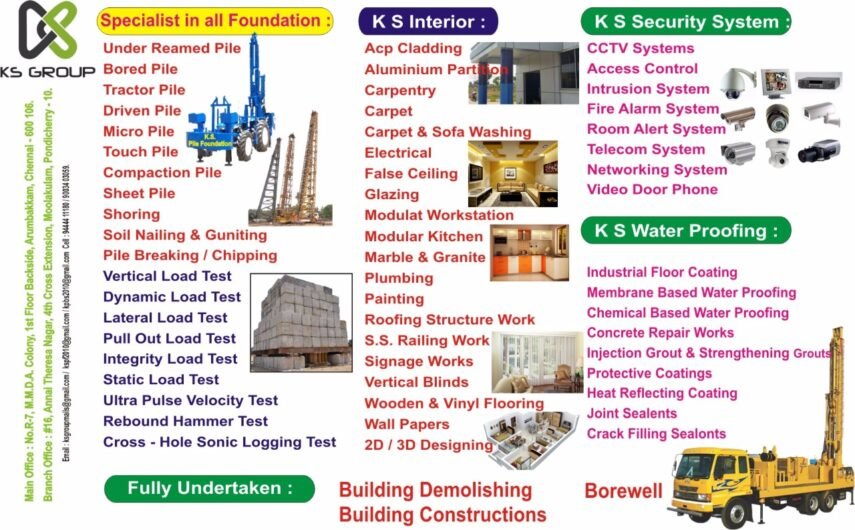 KS Pile Foundation – Tractor Piling Service, Best Tractor Piling Contractors in Chennai