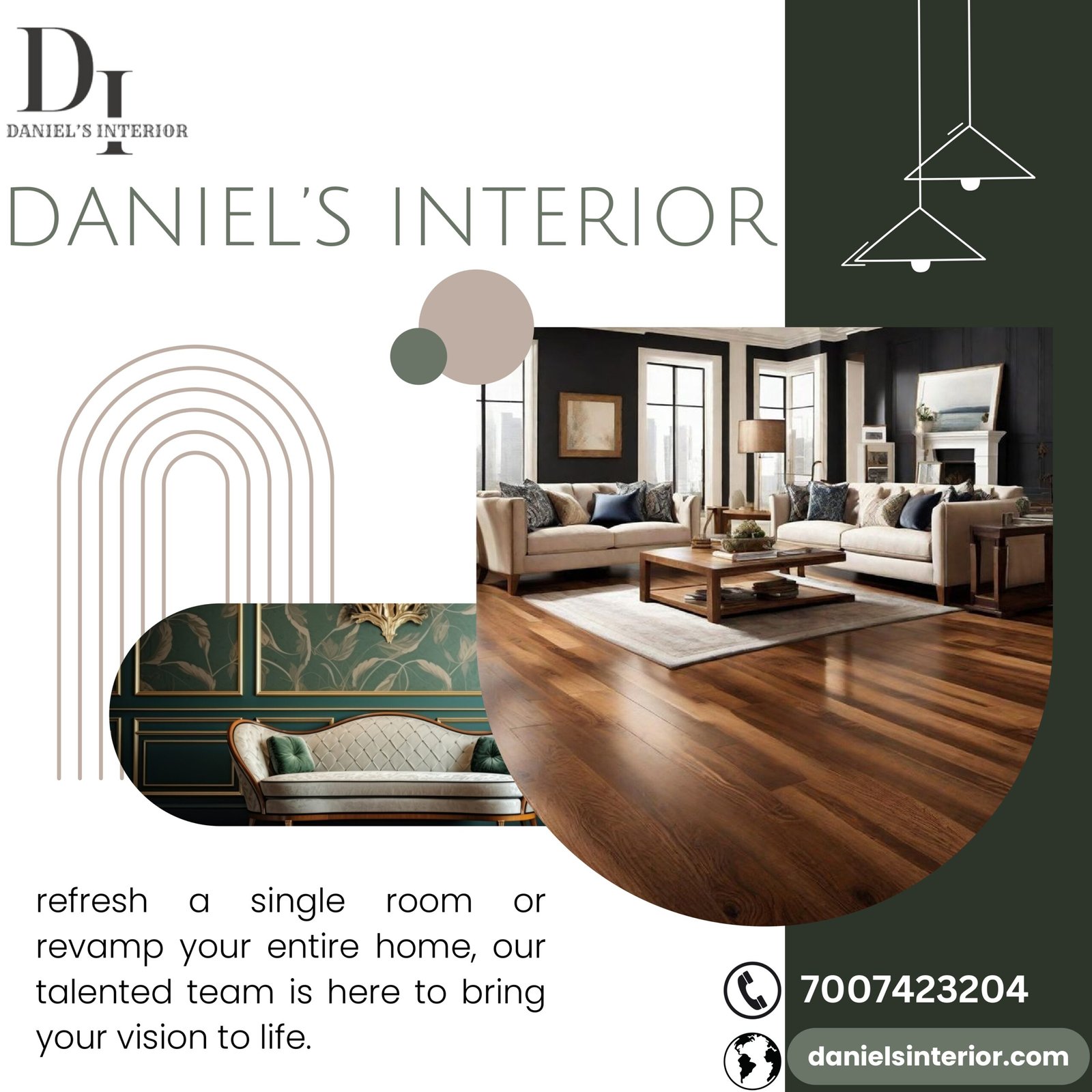 Decor your Walls with Customized Wallpaper and Premium Designs of PVC Panel, Cover your Floor with the best Quality of Wooden Flooring by – Daniel’s Interior The Best Interior Designing Company in Lucknow.